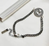 Vintage Beads Chain Tassel Bracelet 925 Sterling Silver
