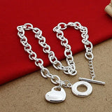 925 Silver Heart Pendant Necklace Fine Jewelry