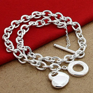 925 Silver Heart Pendant Necklace Fine Jewelry