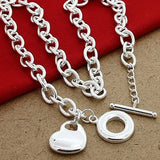 925 Silver Heart Pendant Necklace Fine Jewelry