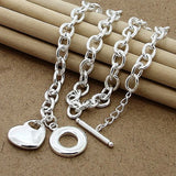 925 Silver Heart Pendant Necklace Fine Jewelry