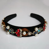 Hair Accessories Resin Crystal Jewelry Pearl Baroque Crown Metal Hairband