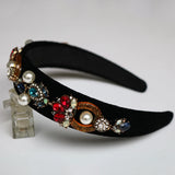 Hair Accessories Resin Crystal Jewelry Pearl Baroque Crown Metal Hairband