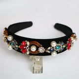 Hair Accessories Resin Crystal Jewelry Pearl Baroque Crown Metal Hairband