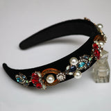 Hair Accessories Resin Crystal Jewelry Pearl Baroque Crown Metal Hairband
