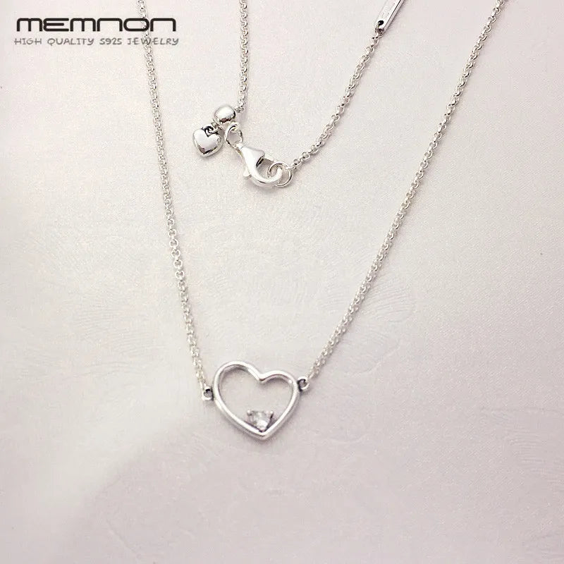 Heart of Love Necklace 925 Sterling Silver Wedding Jewelry