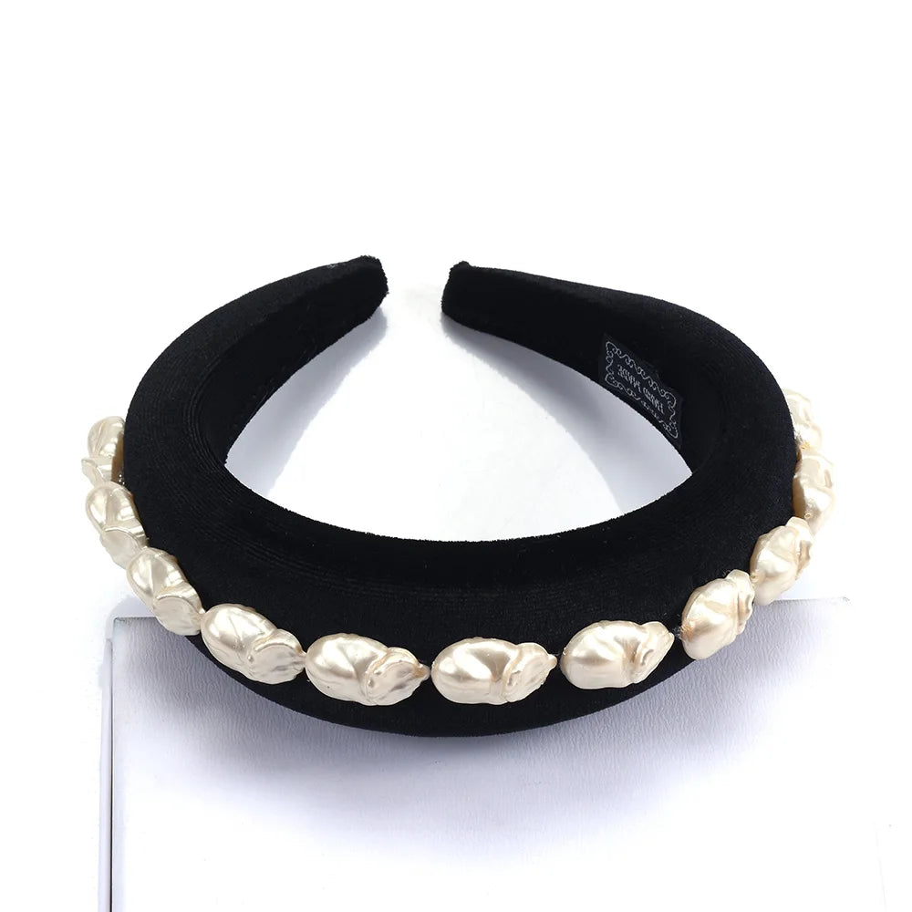 Natural Fresh Water Pearl Headband Vintage Hair Jewelry for Women
