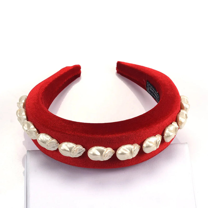 Natural Fresh Water Pearl Headband Vintage Hair Jewelry for Women