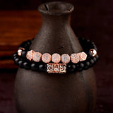 Zircon Ball Strand Bracelet Inlay CZ Pave Natural Stone Beads Bracelets