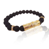 Zircon Bracelet Men Micro Pave CZ Tube Charm Fleur De Lis Beaded Bracelet