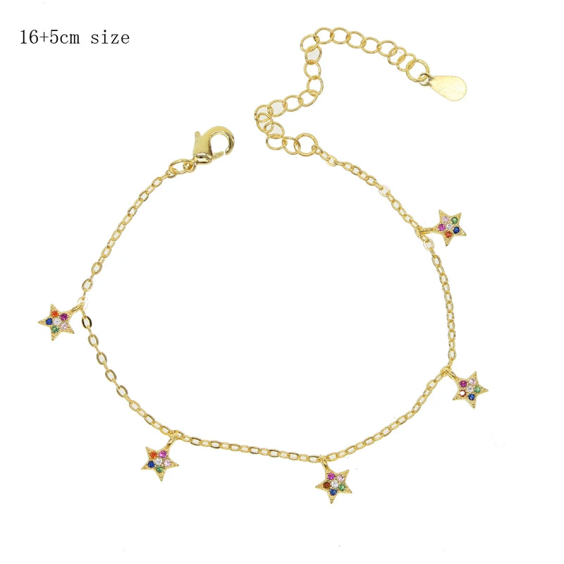 Star Charms Bracelet with Paved Stones for Women