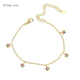 Star Charms Bracelet with Paved Stones for Women