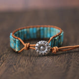 Bohemian Bracelet Natural Stone Leather Wrap Bracelet