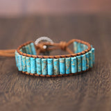 Bohemian Bracelet Natural Stone Leather Wrap Bracelet
