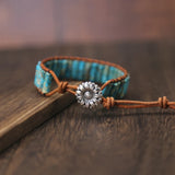 Bohemian Bracelet Natural Stone Leather Wrap Bracelet