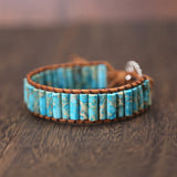 Bohemian Bracelet Natural Stone Leather Wrap Bracelet