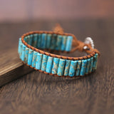 Bohemian Bracelet Natural Stone Leather Wrap Bracelet