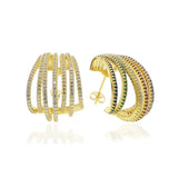 Colorful CZ Circle Hoop Earrings for Women