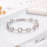 925 Silver Chain CZ Crystal Bracelet for Women Girls Gift