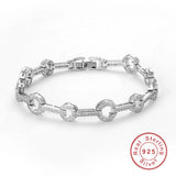925 Silver Chain CZ Crystal Bracelet for Women Girls Gift