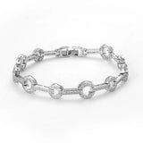 925 Silver Chain CZ Crystal Bracelet for Women Girls Gift