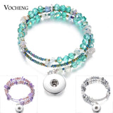 Vocheng Crystal Snap Bracelet 4 Colors Interchangeable Bracelets