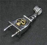 Golden Skull Plug Pendant Stainless Steel Skull Pendant