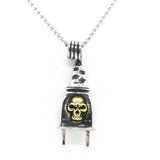 Golden Skull Plug Pendant Stainless Steel Skull Pendant