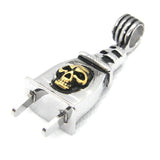 Golden Skull Plug Pendant Stainless Steel Skull Pendant