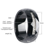 Zircon Wide Party Ceramic Rings for Women