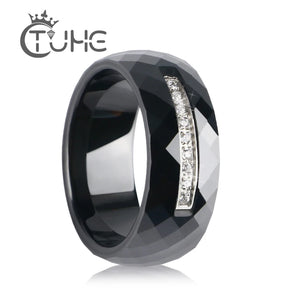Zircon Wide Party Ceramic Rings for Women