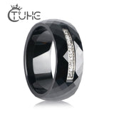 Zircon Wide Party Ceramic Rings for Women