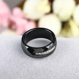 Zircon Wide Party Ceramic Rings for Women