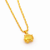 Bronze Plated Zodiac Pig Necklace for Women