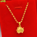 Bronze Plated Zodiac Pig Necklace for Women