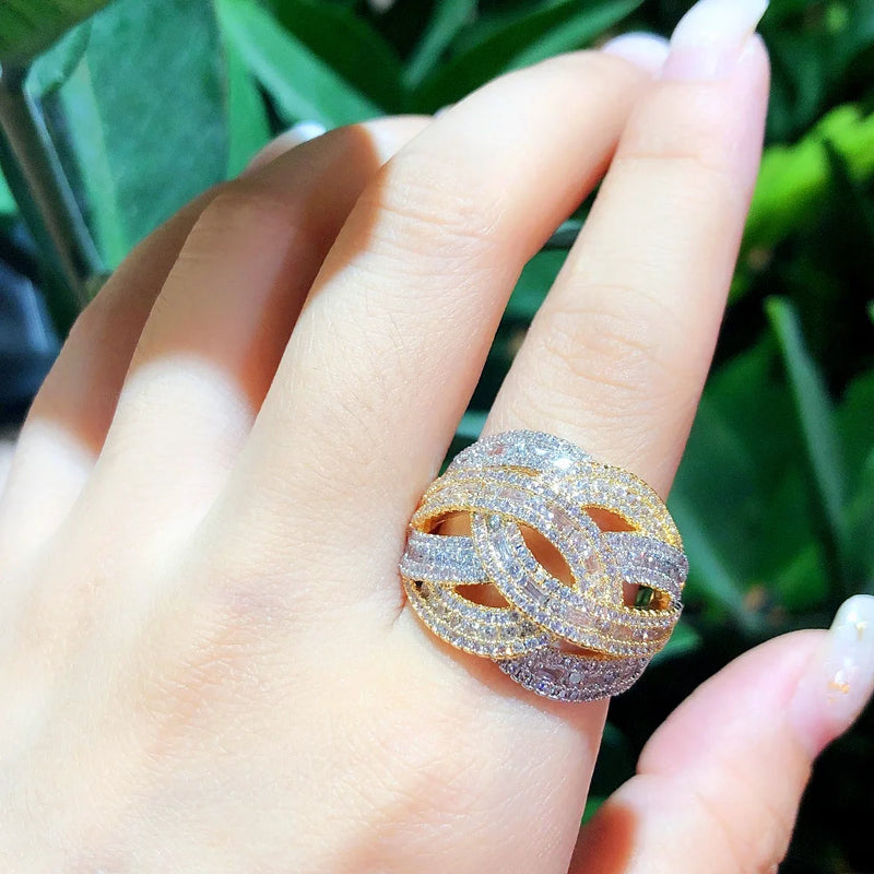 Crystal Zirconia Wedding Ring For Ladies