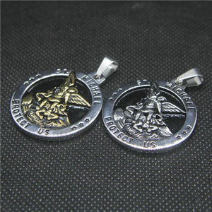 Golden Angel Protect US Pendant 316L Stainless Steel