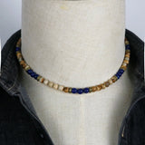 Tiger Eye Stone Mens Bead Necklace Unique Beaded Gift For Him