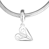 925 Silver Heart Plane Travel Charm Beads for Bracelets