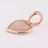 925 Sterling Silver Matte Heart Fit Necklace Pendant Women DIY Jewelry