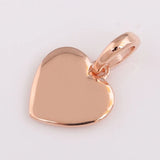 925 Sterling Silver Matte Heart Fit Necklace Pendant Women DIY Jewelry