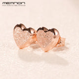 Spring Rose Matte Brilliance Hearts Earrings Sterling Silver Brincos