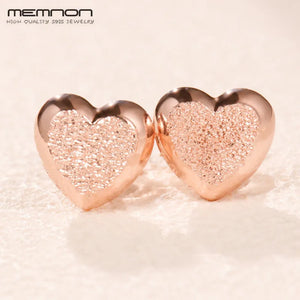 Spring Rose Matte Brilliance Hearts Earrings Sterling Silver Brincos