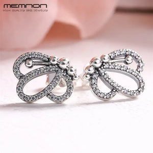 Butterfly Outlines Stud Earrings 925 Sterling Silver Earings