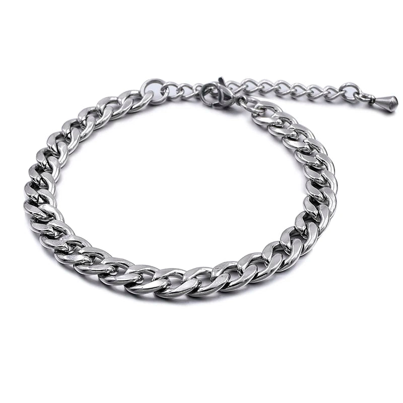 Stainless Steel Beach Anklets Silver Jewelry Leg Ankle Bracelet Men Women Gift