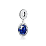 Summer Spinning Globe Pendant Charms for 925 Bracelets Women