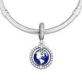 Summer Spinning Globe Pendant Charms for 925 Bracelets Women