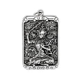 Goddess of Mercy Silver Buddha Pendant Necklace Lucky Amulet