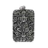 Goddess of Mercy Silver Buddha Pendant Necklace Lucky Amulet