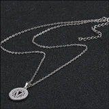 925 Silver Initial V Pendant Necklace with Zircon for Women Girls